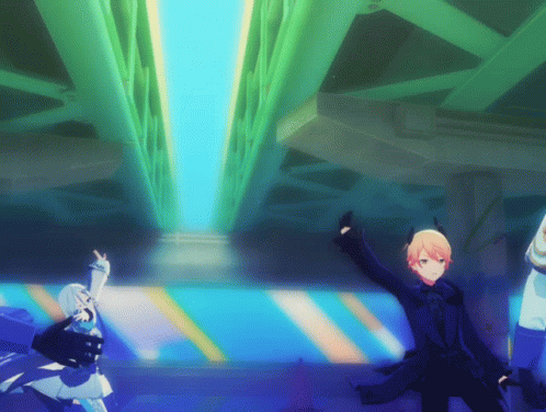 Anime Characters Dancing In Tunnel GIF