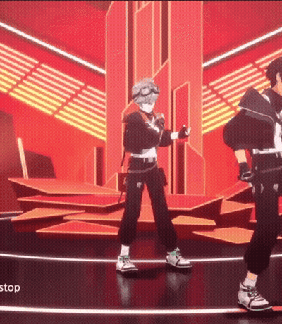Anime Characters Dancing With Stop Sign GIF
