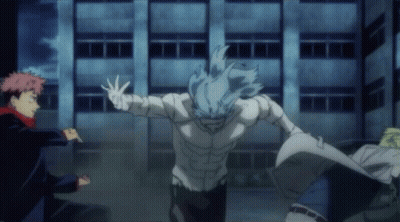 Anime Characters Fighting In Building GIF