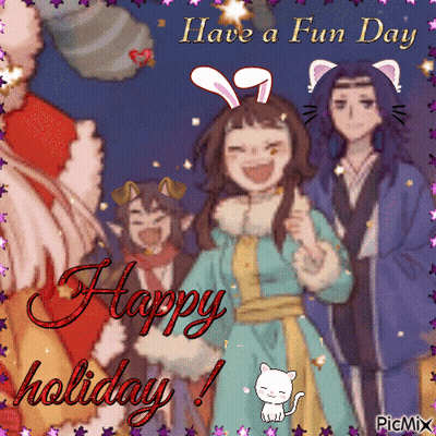 Anime Characters Fun Day Happy Holiday GIF
