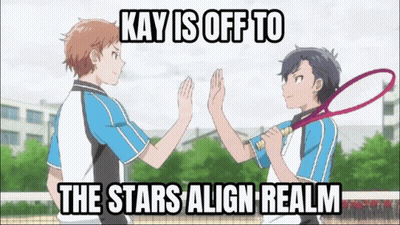 Anime Characters High Five Kay Is Off To The Stars Align Realm GIF