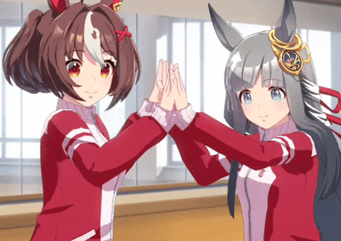 Anime Characters High Fiving GIF