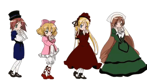 Anime Characters Holding Hands In A Line Sticker