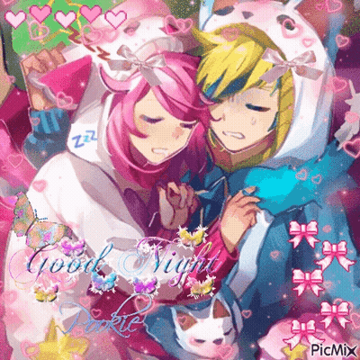 Anime Characters Hugging Good Night GIF