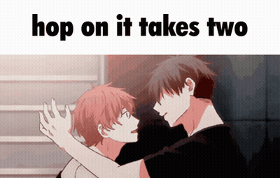 Anime Characters Hugging Hop On It Takes Two GIF