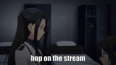 Anime Characters Hugging Hop On The Stream GIF