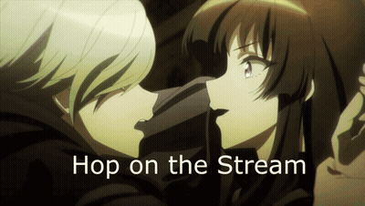 Anime Characters Kissing Hop On The Stream GIF