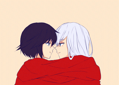 Anime Characters Looking At Each Other GIF