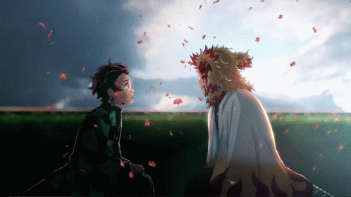 Anime Characters Looking At Each Other GIF