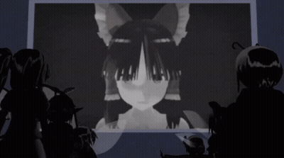 Anime Characters Looking At Girl With Cat Ear GIF