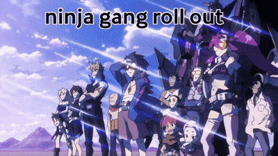 Anime Characters Ninja Gang Roll Out GIF
