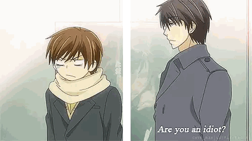 Anime Characters One Asking If Other Is An Idiot Sticker