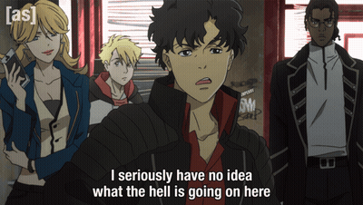 Anime Characters Saying I Seriously Have No Idea What The Hell Is Going On Here GIF