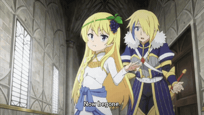 Anime Characters Saying Now Begone GIF