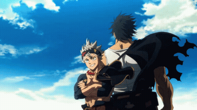 Anime Characters Standing Blue Sky GIF