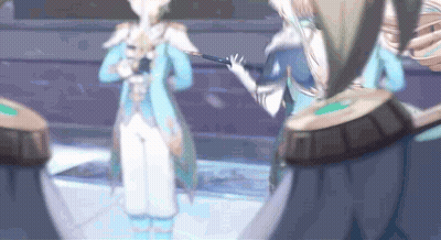 Anime Characters Standing Holding Hands GIF