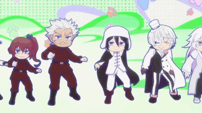 Anime Characters Standing In A Line GIF