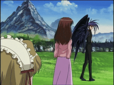 Anime Characters Standing In Field GIF