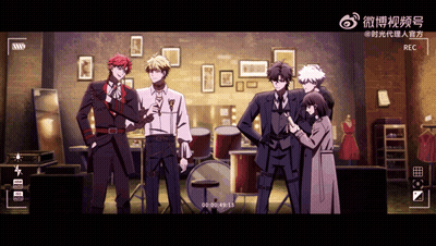 Anime Characters Standing In Front Of Drum Set With Recorder GIF