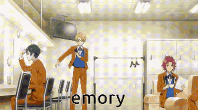 Anime Characters Standing in Room With Emory