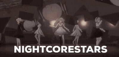 Anime Characters Standing Next To Each Other Nightcorestars GIF
