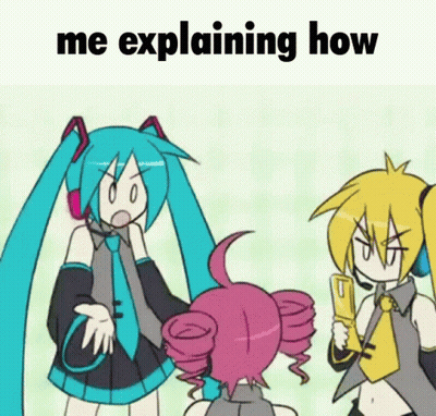 Anime Characters Standing Saying Me Explaining How GIF