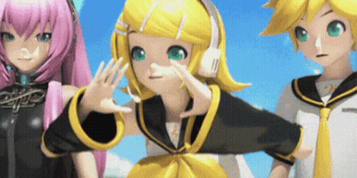 Anime Characters Standing Together One Wearing Headphones GIF