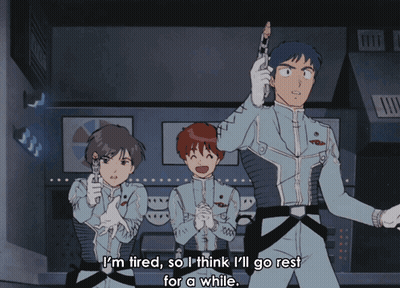 Anime Characters Standing Together With D On Chest GIF