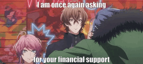 Anime Characters Talking About Financial Support GIF