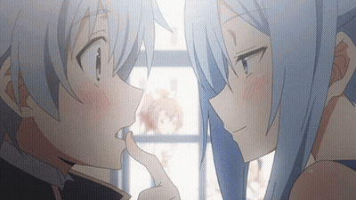 Anime Characters Touching Noses GIF