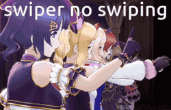 Anime Characters Trying To Stop Swiper From Swiping GIF