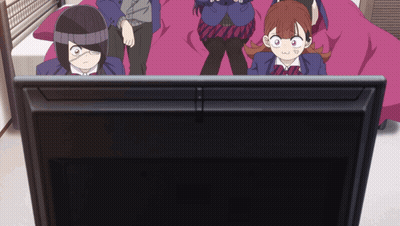 Anime Characters Watching TV Show GIF