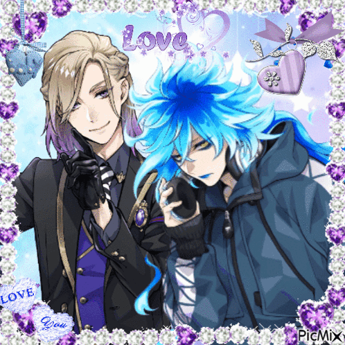 Anime Characters With Purple Flowers Love GIF