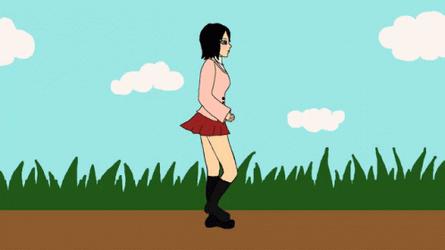 Anime Chica Speed Walking GIF