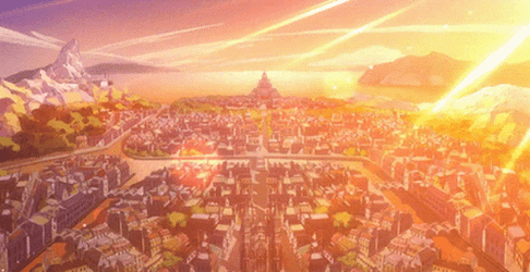 Anime City In Morning GIF