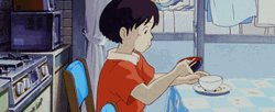Anime Cleaning Plates By Eating It All GIF