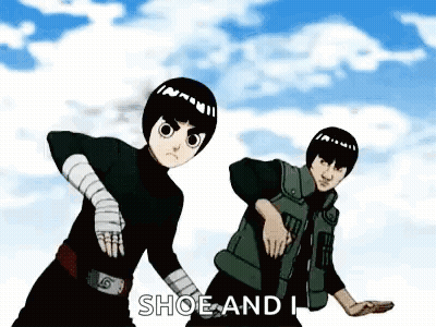 Anime Couple Standing Before Cloudy Sky GIF