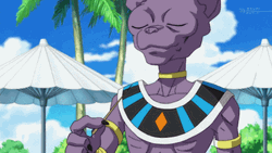 Anime Dragon Ball  Beerus Eyes Closed Eating GIF