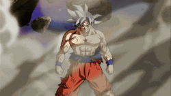 Anime Dragon Ball Goku After Using Ultra Instinct  GIF