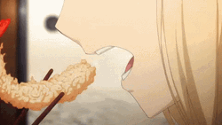 Anime Eating Delicious Shrimp Tempura GIF