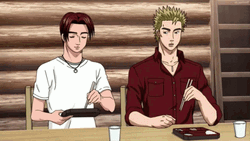Anime Eating Keisuke Takahashi Takumi Fujiwara Initial D GIF