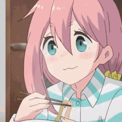 Anime Eating Laid-Back Camp Nadeshiko GIF