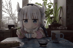 Anime Eating Miss Kobayashi's Dragon Maid Kanna Kamui GIF