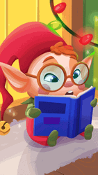 Anime Elf Santa Reading Book GIF