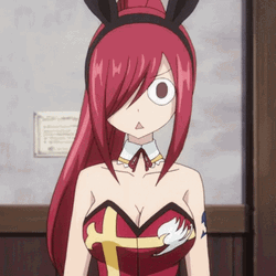 Anime Fairy Tail Bunny Erza Clueless Confused GIF
