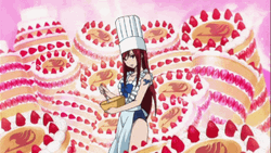 Anime Fairy Tail Erza Scarlet Baking Cakes GIF