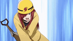 Anime Fairy Tail Erza Scarlet Digging Holes GIF