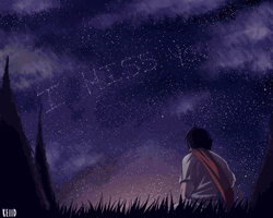 Anime Fairy Tail Looking Up At Night Sky