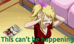 Anime Fairy Tail Lucy Heartfilia  Shaking My Head Unbelievable  GIF