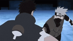 Anime Fighting Kakashi Versus Obito Naruto GIF